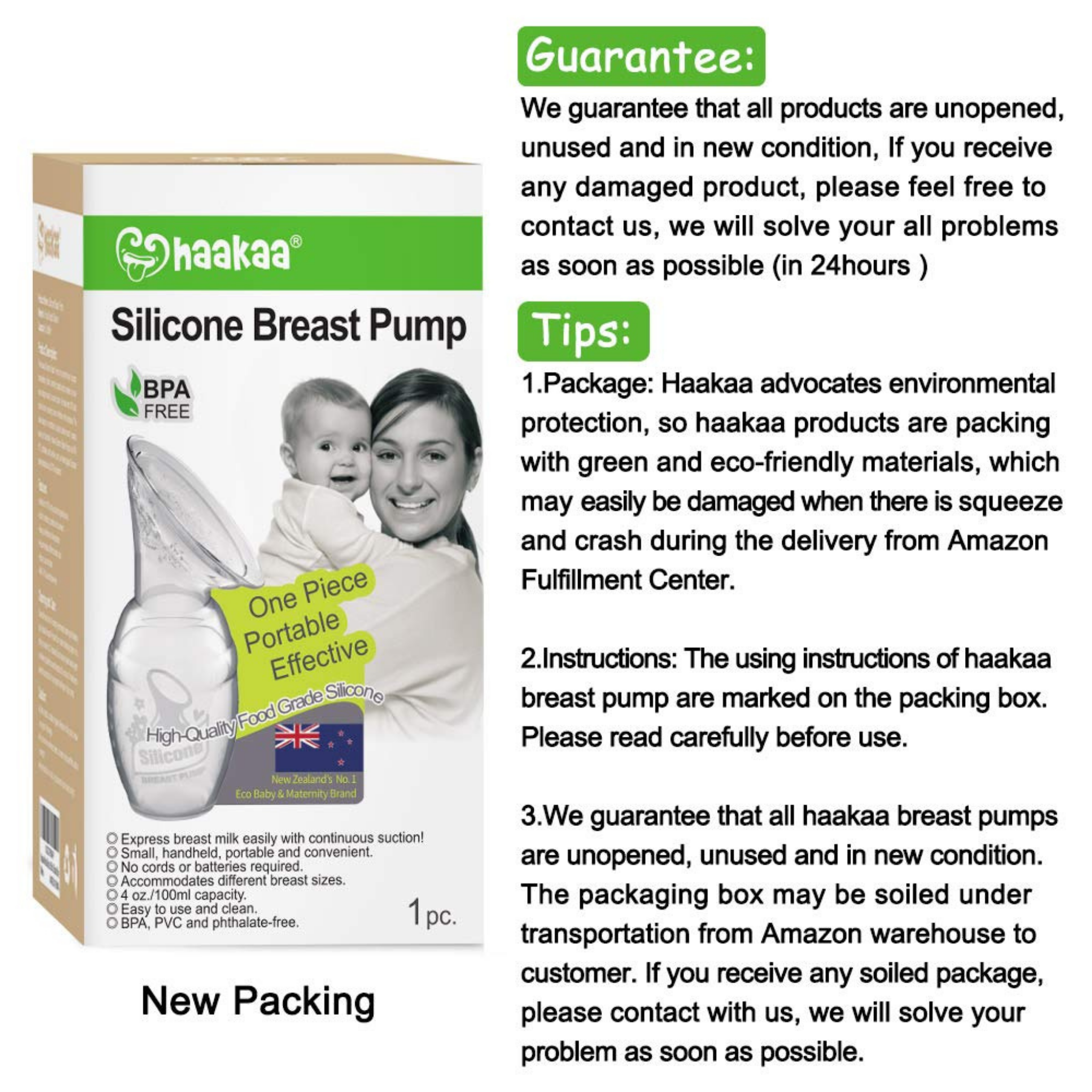  haakaa Manual Breast Pump Silicone Breastpump Milk